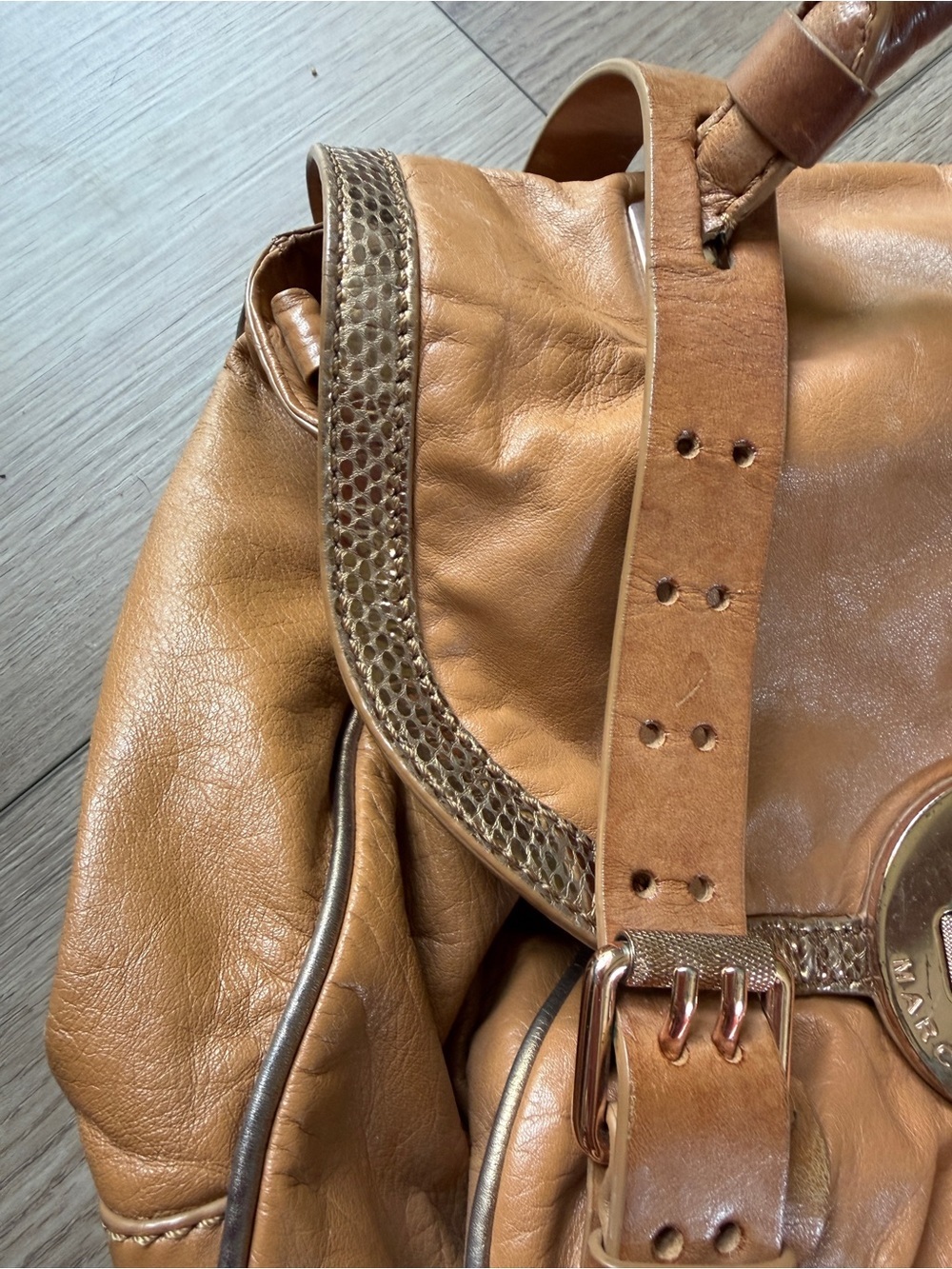 Marc Jacobs Cognac Real Leather Buckle Satchel - Lock ‘N Roll Rue - Picture 3 of 10
